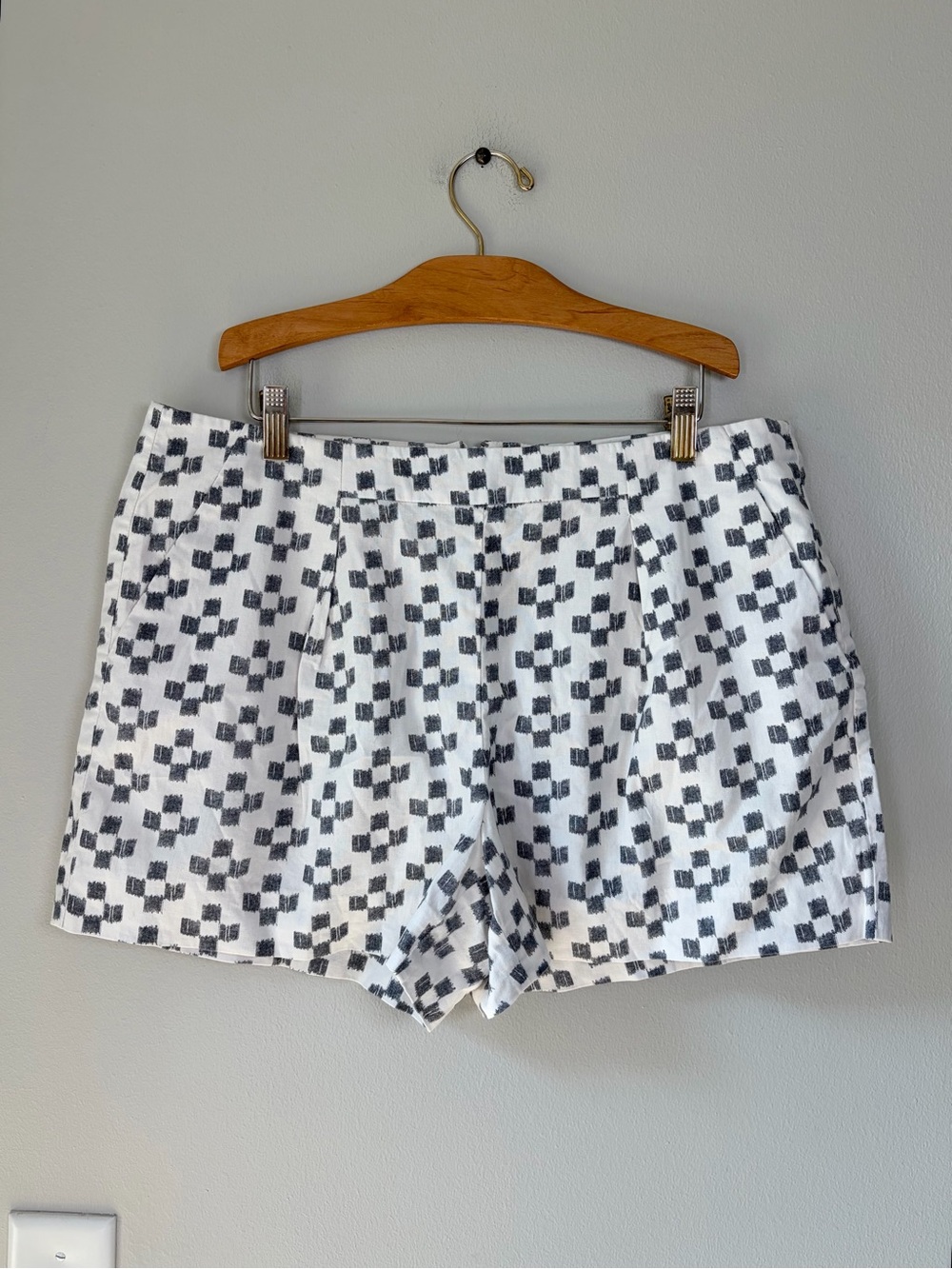 Madewell Cross Hatch Itak Deck Relaxed Pleated Trouser Shorts 100% Cotton